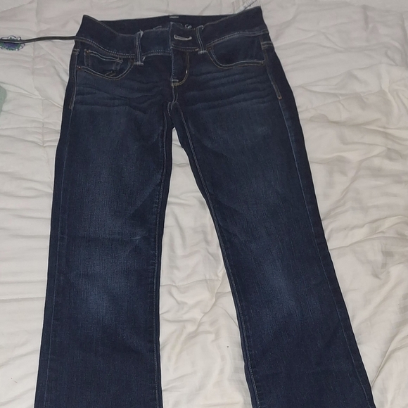 American Eagle Outfitters Women's Dark Blue Slim Boot Jeans-low rise - Picture 2 of 4